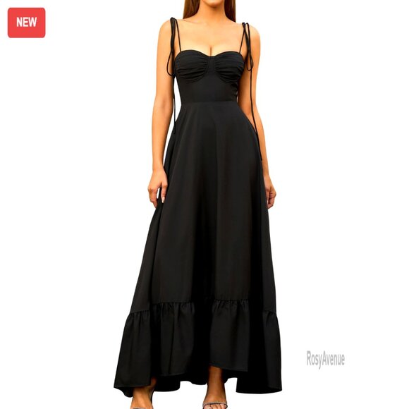 Dresses & Skirts - Summer Spaghetti Strap Maxi Dress Smocked Back A-Line Flowy Sundress